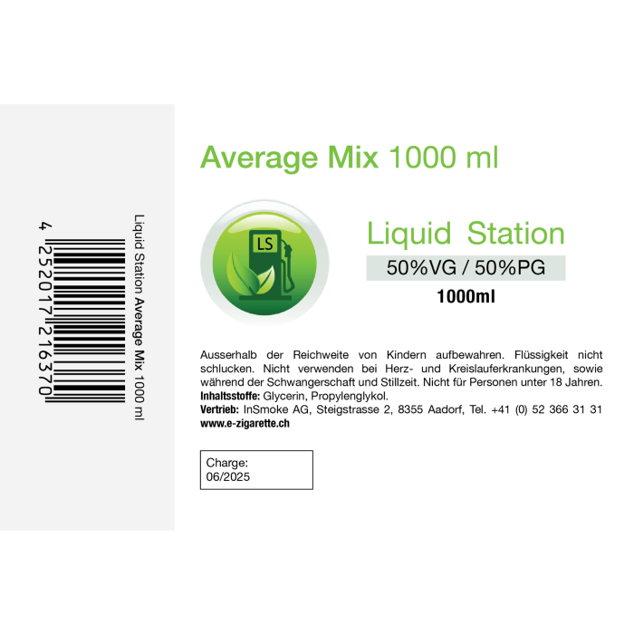 Liquid Station Average Mix 1000 ml - 50PG/50VG